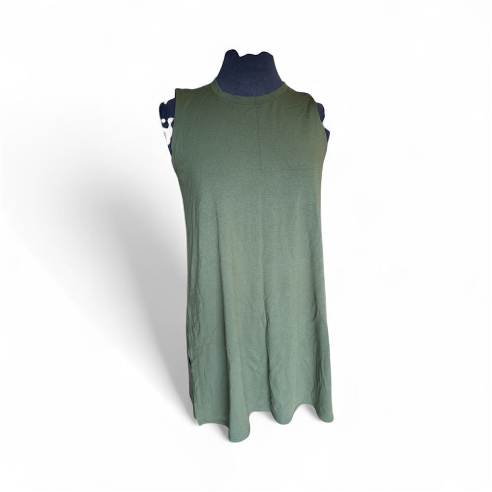 Eileen Fisher Sleeveless Green Tunic Top Size S petite